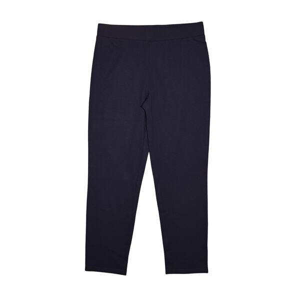 STUDIO‎ PARK X LEAH WILLIAMS NEW $63 Ponte Knit Slim Ankle Pant Navy Medium - Picture 3 of 5